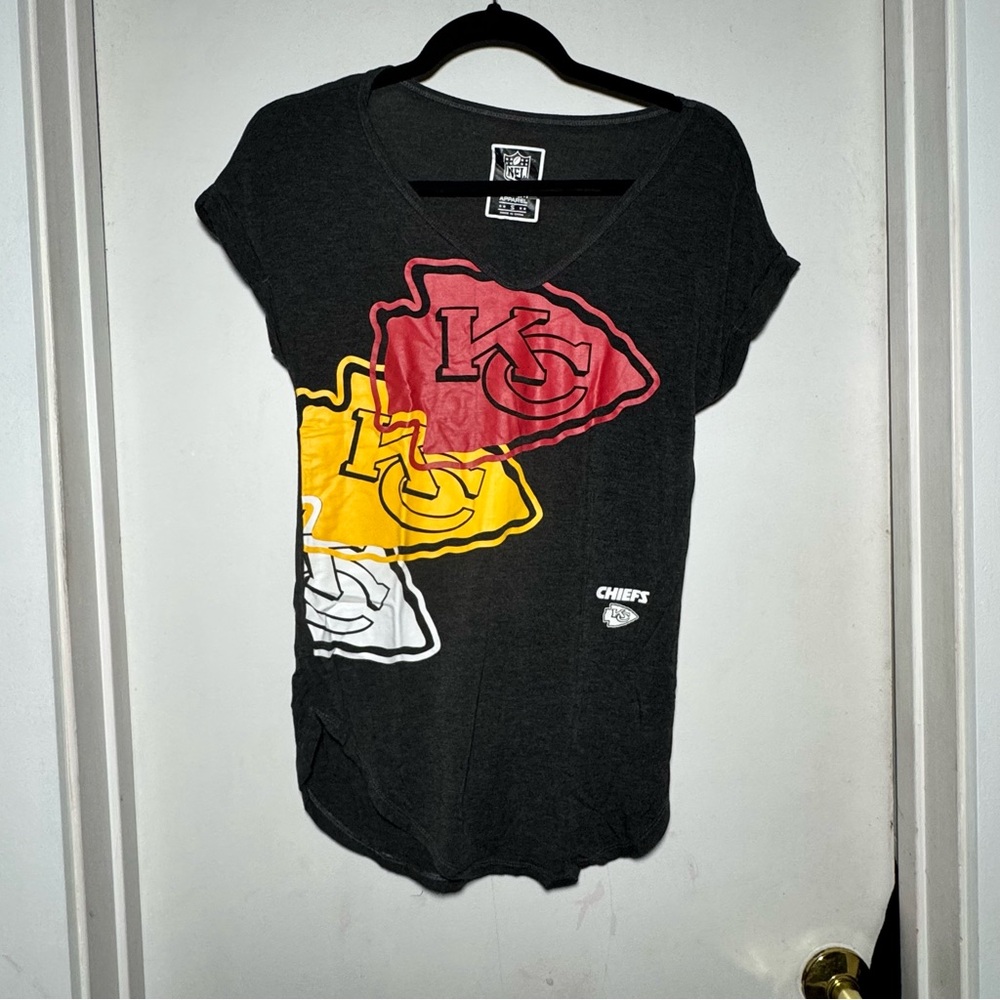 NFL Kansas City Chiefs Womens Vintage Stripe Soft Modal Tee Shirt